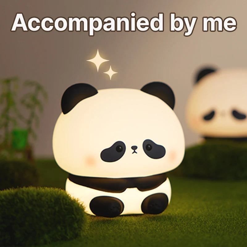 Panda LED Night Light - Cute Silicone USB Rechargeable Lamp for Kids