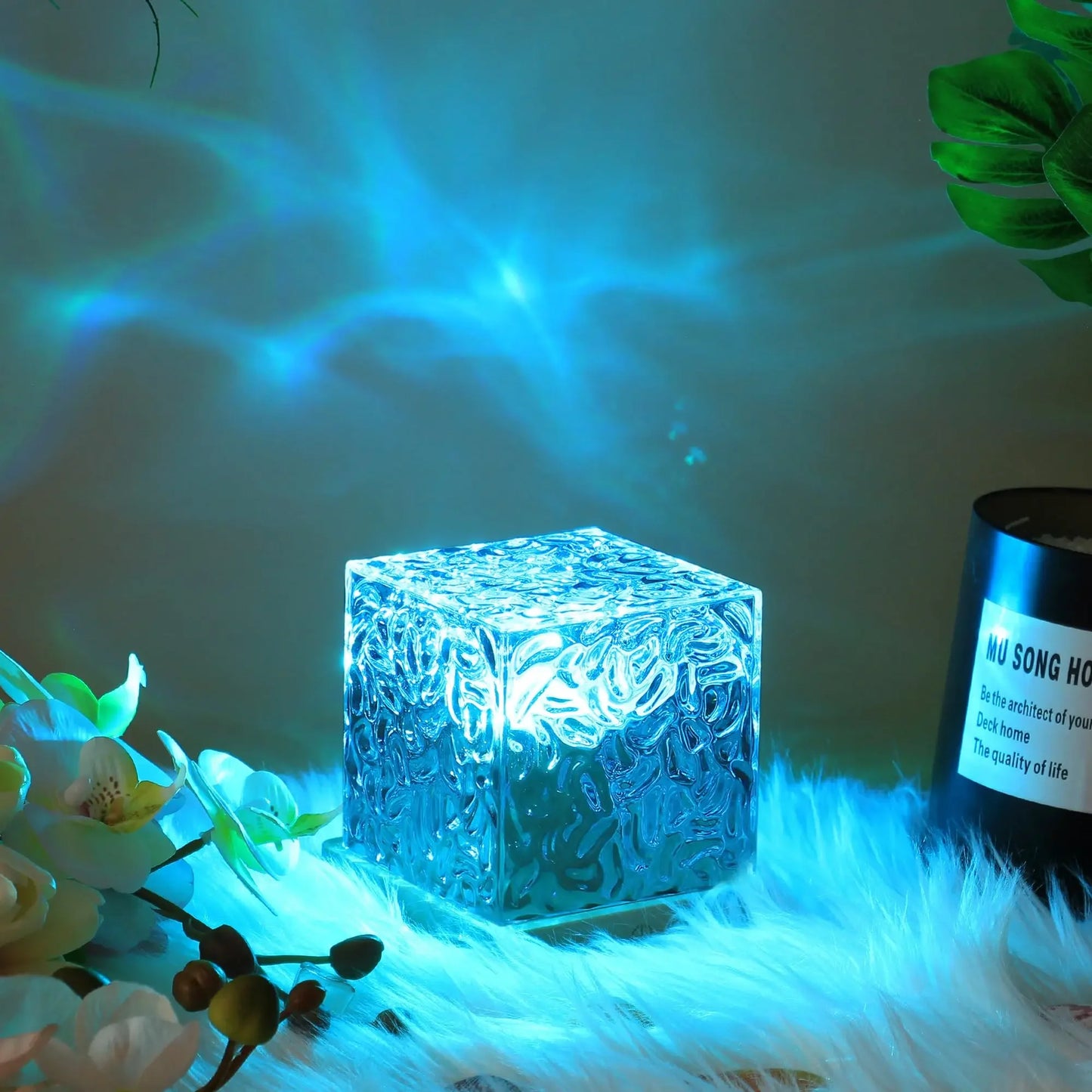 Water Ripple Projector Lamp - Ocean Wave Light with 16 Colors for Bedroom Decor