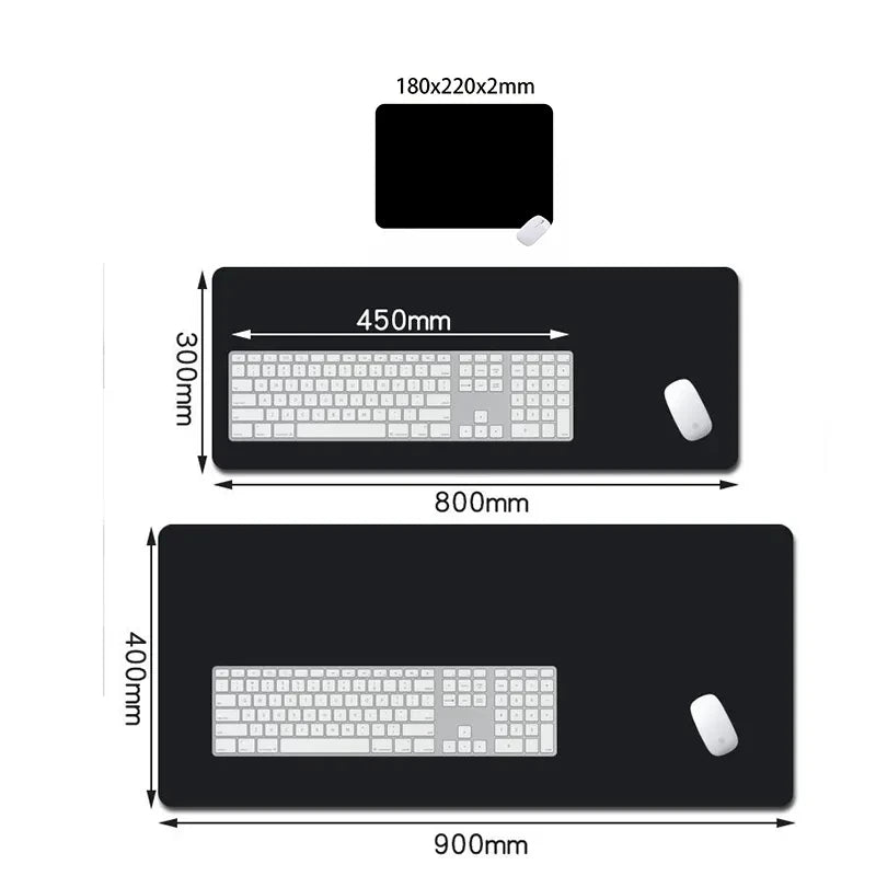 Large Black & White Gaming Mouse Pad - 90x40cm Desk Mat with Locking Edge