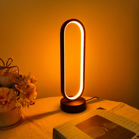 LED Night Light - Three-Color Dimming Bedside Ring Lamp for Bedroom & Living Room