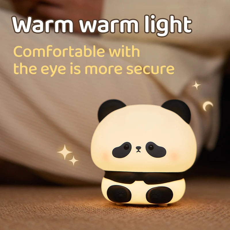 Panda LED Night Light - Cute Silicone USB Rechargeable Lamp for Kids